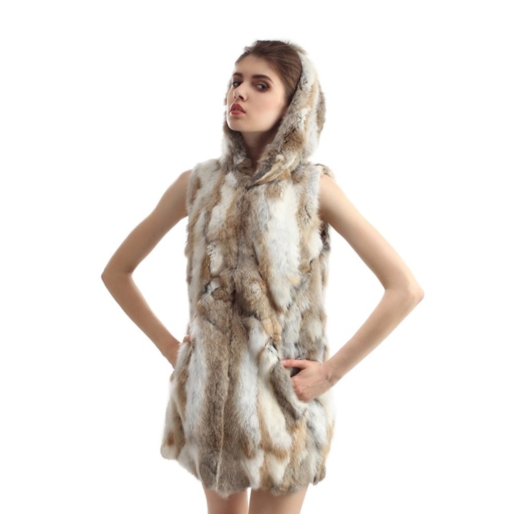Hooded Fur Festival Vest